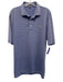 Peter Millar Size L Blue & Green Synthetic Striped Polo Athleisure Short Sleeve Blue & Green / L
