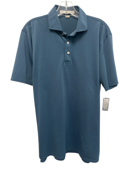 Holderness & Bourne Size L Blue Synthetic Solid Athletic Polo Men's Short Sleeve Blue / L