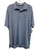 Peter Millar Size L Blue Synthetic Striped Polo Men's Short Sleeve Blue / L