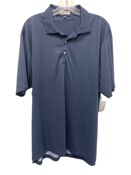 Peter Millar Size L Blue & Purple Synthetic X's Polo Athleisure Short Sleeve Blue & Purple / L