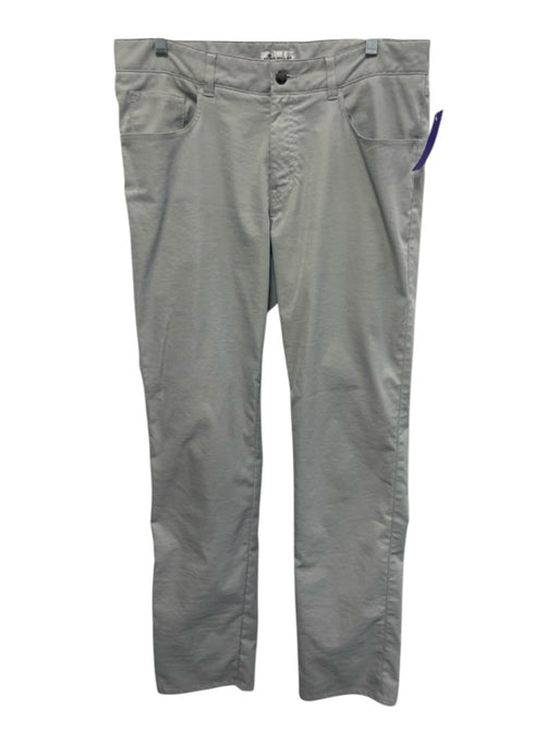 Peter Millar Size 34 Light Gray Synthetic Solid Khaki Skinny Men's Pants Light Gray / 34
