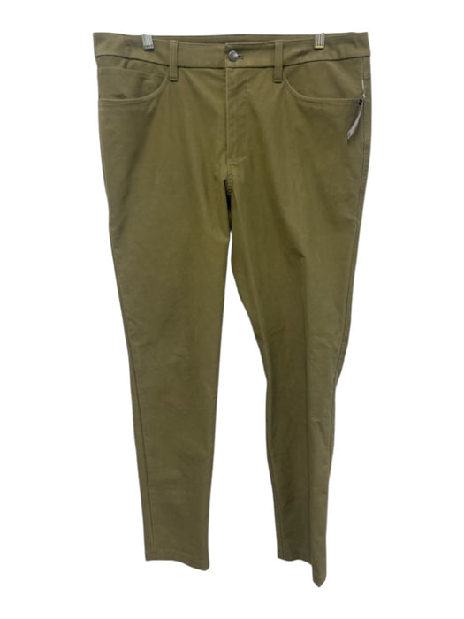 Lululemon Size 34 Dark Tan Cotton Blend Solid Skinny Khakis Men's Pants Dark Tan / 34