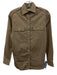 Ann Mashburn Size XS Dark Khaki Beige Cotton Long Sleeve Button Up Utility Top Dark Khaki Beige / XS