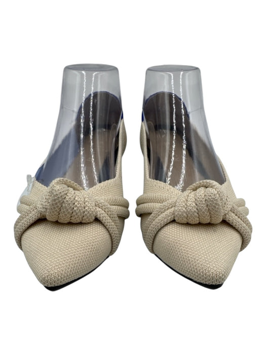 Rothy's Shoe Size 6.5 Cream Beige textile upper Knit Knot Detail Pump Flats Cream Beige / 6.5