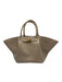 DeMellier Beige Leather Snap Detail Magnetic Snap Closure Removable Strap Bag Beige / Midi