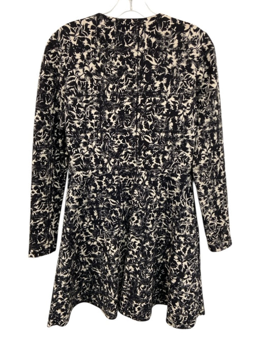 Tory Burch Size S Black & White Rayon Blend Abstract Botanical Print Mini Dress Black & White / S