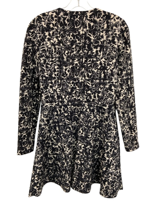 Tory Burch Size S Black & White Rayon Blend Abstract Botanical Print Mini Dress Black & White / S