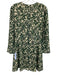Tory Burch Size 4 Cream White & Green Silk Blend Botanical Print V Neck Dress Cream White & Green / 4