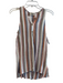 Mumu Size XS White, Orange & Multi Print Rayon Blend Sleeveless Stripes Top White, Orange & Multi Print / XS