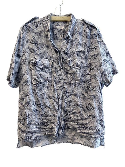 Equipment Size Small Navy & white Cotton Half Button Collared Breast Pocket Top Navy & white / Small