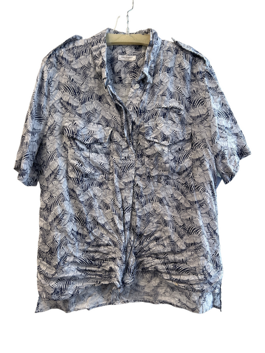 Equipment Size Small Navy & white Cotton Half Button Collared Breast Pocket Top Navy & white / Small