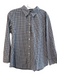 Theory Size Large Blue & Multi Cotton Plaid Long Sleeve Button Down Collared Top Blue & Multi / Large