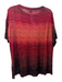 M Missoni Size Medium Red & Black Viscose Blend Round Neck Short Sleeve Knit Top Red & Black / Medium