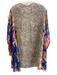 Johnny Was Size Medium Blue, Red & Multi Silk Open Front Floral Short Kimono Blue, Red & Multi / Medium