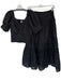Jennifer Grace Size S Black Cotton Short Balloon Sleeve Eyelet Maxi Skirt Set Black / S