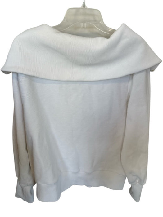 Varley Size S White Polyester Blend Funnel Neck Ribbed Half Zip Athletic Jacket White / S