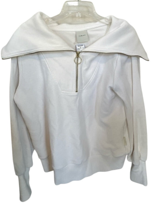 Varley Size S White Polyester Blend Funnel Neck Ribbed Half Zip Athletic Jacket White / S