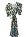 Hunter Bell Size 4 Teal & Brown Linen Blend Short Sleeve Tie Dye Back Zip Dress Teal & Brown / 4