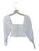 Hill House Size XS White Cotton Long Balloon Sleeve smocked Cropped Top White / XS