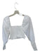 Hill House Size XS White Cotton Long Balloon Sleeve smocked Cropped Top White / XS