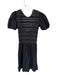Ganni Size 36/S White & Black Cotton Short Balloon Sleeve smocked Low Back Dress White & Black / 36/S