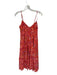 Jason Wu Size XS Orange & Purple Linen Spaghetti Strap Botanical Midi Dress Orange & Purple / XS