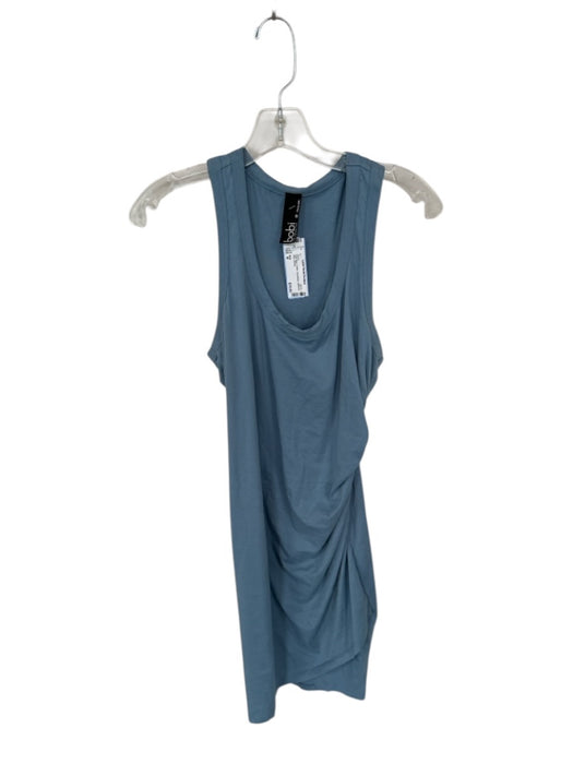 Bobi Size M Slate Blue Cotton Sleeveless Gathered Side Dress Slate Blue / M