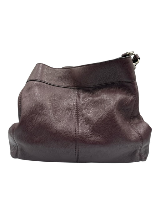 Coach Maroon Purple Leather Two Handle Zip Pocket Magnetic Snap Closure Bag Maroon Purple