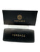 Versace Black Acetate Square Oversized Tinted Lens Gold Tone Accent Sunglasses Black