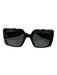 Versace Black Acetate Square Oversized Tinted Lens Gold Tone Accent Sunglasses Black