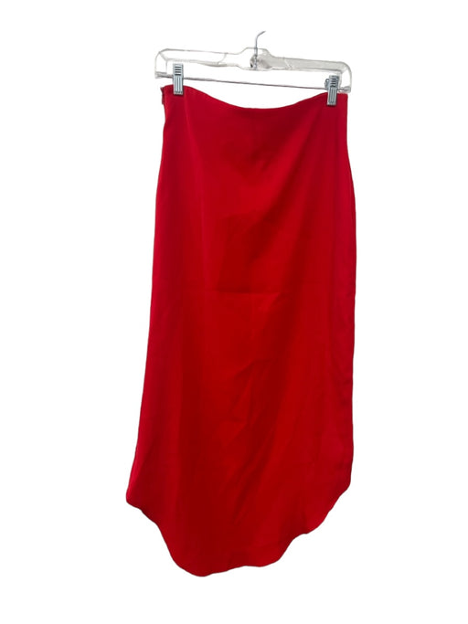 Superdown Size M Red Polyester High Low Side Zip Tulip Hem Skirt Red / M