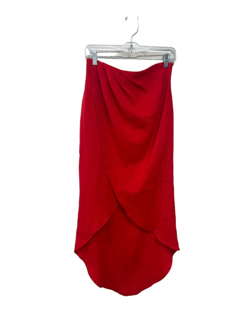 Superdown Size M Red Polyester High Low Side Zip Tulip Hem Skirt Red / M