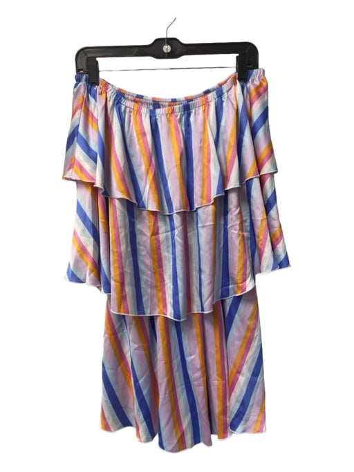 Show Me Your Mumu Size Small Multi Polyester Blend Striped Off Shoulder Dress Multi / Small