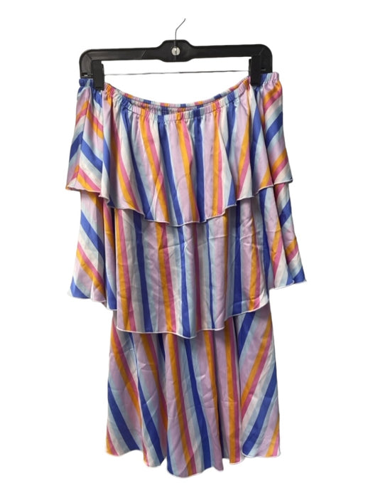 Show Me Your Mumu Size Small Multi Polyester Blend Striped Off Shoulder Dress Multi / Small