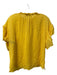 Alice + Olivia Size S Yellow Viscose Blend V Neck Sheer Ruffle Short Sleeve Top Yellow / S