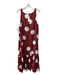 By Anthropologie Size Large Red & White Viscose Blend Sleeveless Polka Dot Dress Red & White / Large