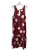 By Anthropologie Size Large Red & White Viscose Blend Sleeveless Polka Dot Dress Red & White / Large