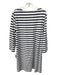 Boden Size Large White & Navy Cotton Blend Long Sleeve Striped Midi Dress White & Navy / Large