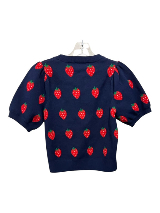 & Other Stories Size Small Navy, Red, White Viscose Blend Strawberry Sweater Navy, Red, White / Small