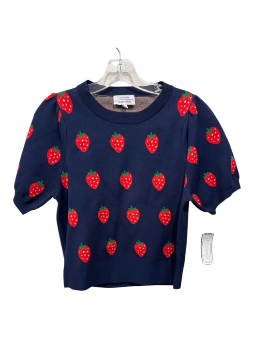 & Other Stories Size Small Navy, Red, White Viscose Blend Strawberry Sweater Navy, Red, White / Small