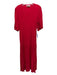 Ba&sh Size L Red Viscose Crinkle V Neck Maxi Dress Red / L