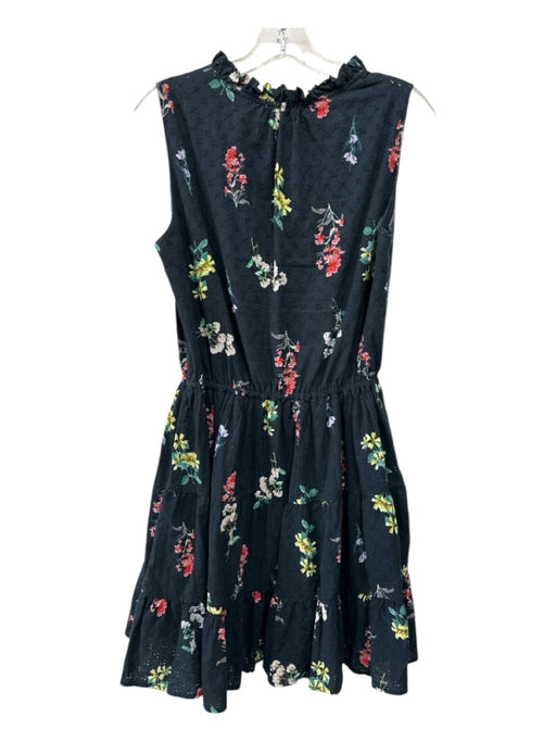 Karina Grimaldi Size M BLack, Yellow, Multi Cotton Eyelet Floral V Neck Dress BLack, Yellow, Multi / M