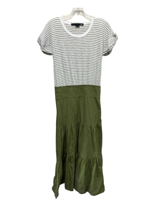 Veronica Beard Jeans Size XS Green & White Cotton Fabric & Color Block Dress Green & White / XS