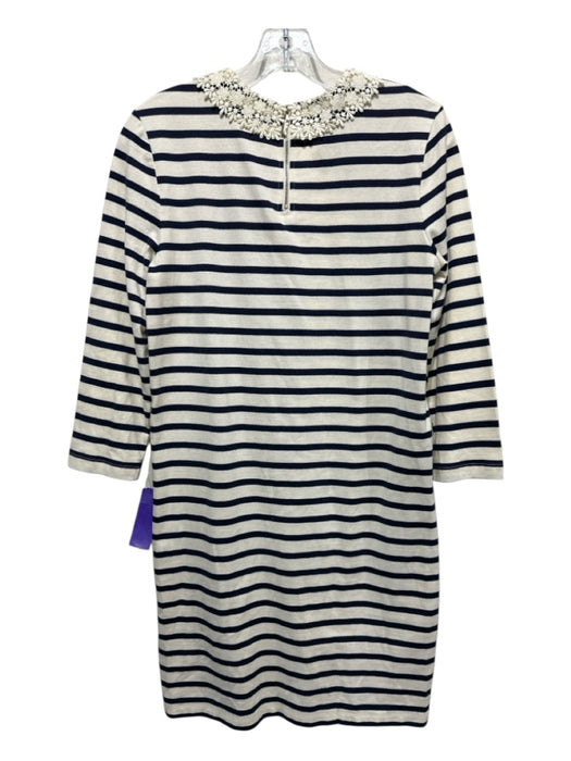 Kate Spade Size XS Cream & Navy Blue Cotton Stripe lace collar Shift Dress Cream & Navy Blue / XS