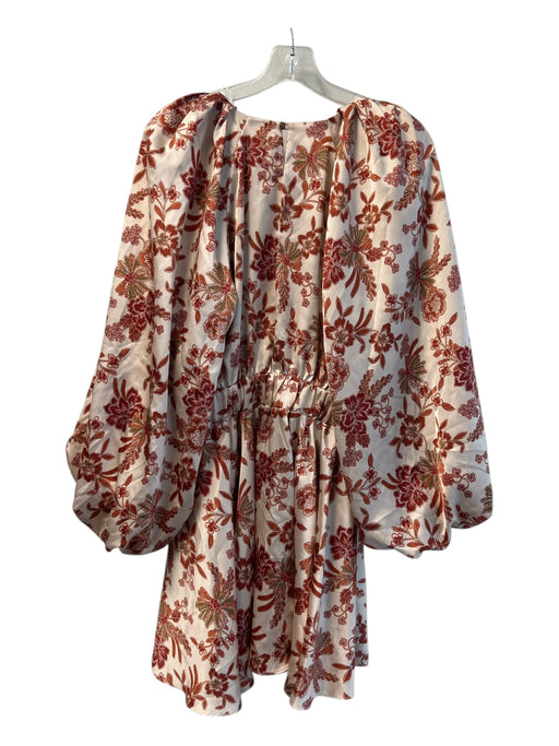 Misa Size S Yellow & Orange Polyester Round Neck Open Front Back button Dress Yellow & Orange / S