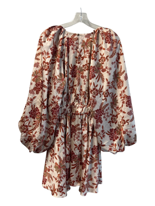 Misa Size S Yellow & Orange Polyester Round Neck Open Front Back button Dress Yellow & Orange / S