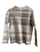 Lafayette 148 Size P Beige & Pale Blue Wool Plaid Round Neck Long Sleeve Top Beige & Pale Blue / P