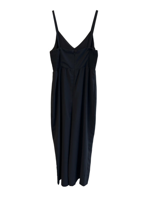 Madewell Size 4 Black Polyester Spaghetti Strap V Neck Pockets Back Zip Jumpsuit Black / 4