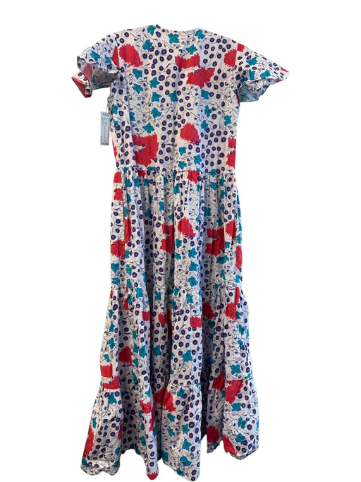Oliphant Size S White Purple & Blue No Fabric Tag Short Sleeve Key hole Dress White Purple & Blue / S