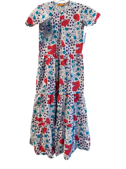 Oliphant Size S White Purple & Blue No Fabric Tag Short Sleeve Key hole Dress White Purple & Blue / S